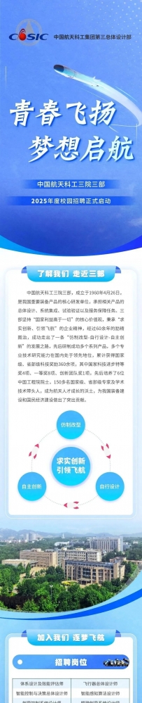 【中国航天科工三院三部】2025年度校园招聘